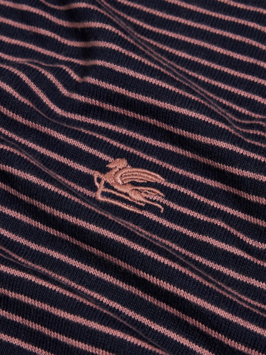 STRIPED KNIT POLO SHIRT WITH PEGASO DETAIL - 3