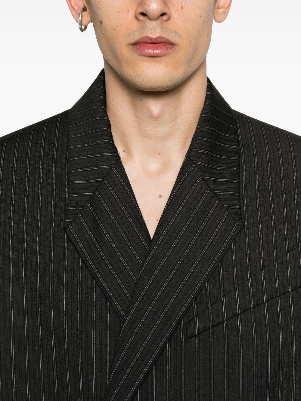 pinstripe tailoring blazer - 5