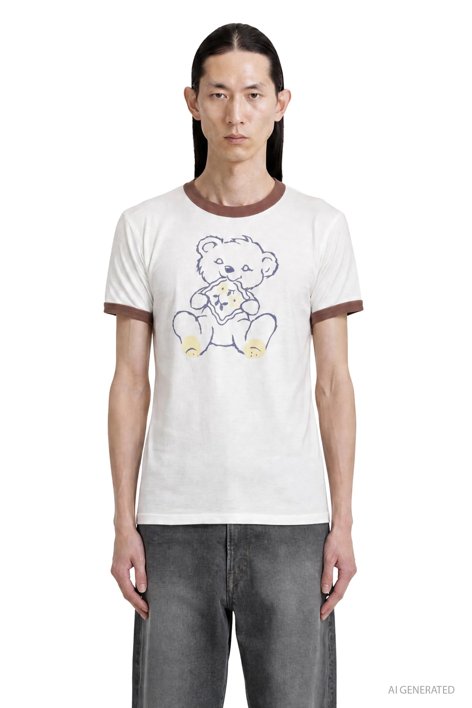 20/-jersey Ringer T (peckish Little Bear) - 1