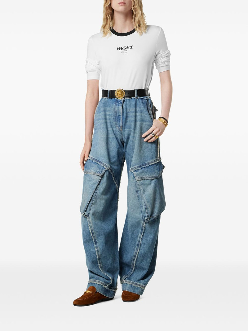 VERSACE long-sleeved logo-motif top outlook