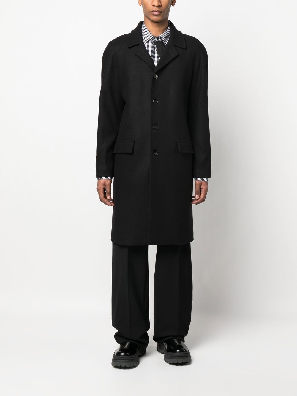 long single-breasted coat - 2