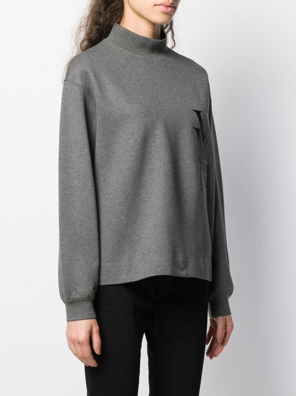 logo-print funnel-neck jumper - 3