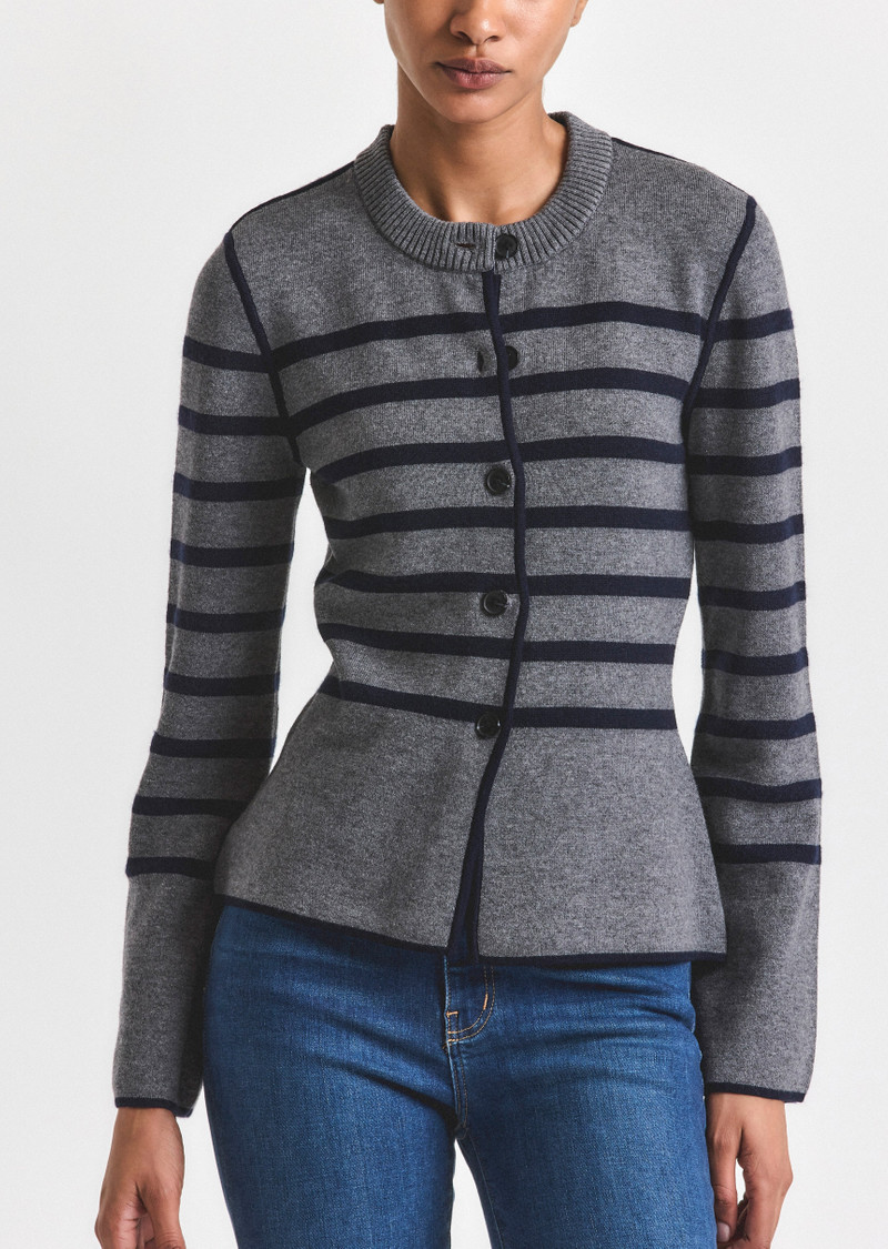 DEREK LAM 10 CROSBY MARIANA REVERSIBLE BUTTON UP SWEATER outlook