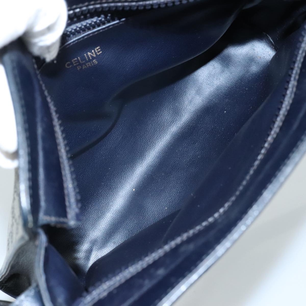 CELINE Macadam Canvas Shoulder Bag Coated Canvas Navy - 11
