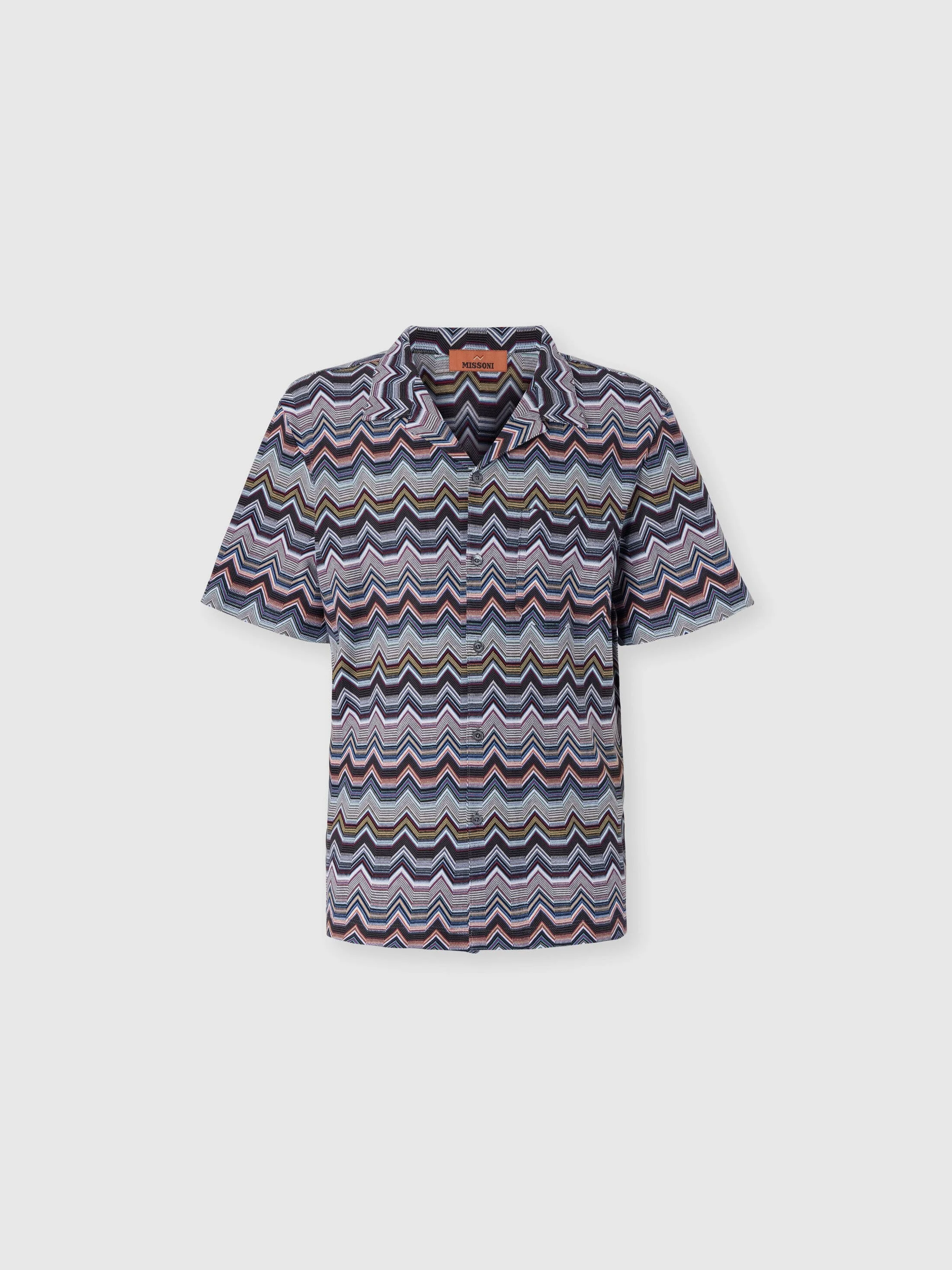 Missoni Bowling Shirt With Geometric Zigzag in Multicoloured at Nordstrom - 1