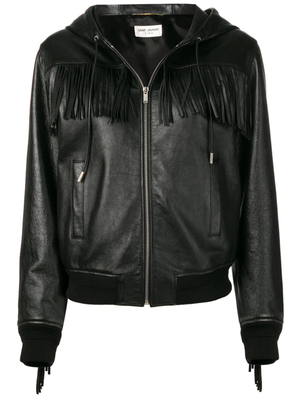 fringed hooded jacket - 1