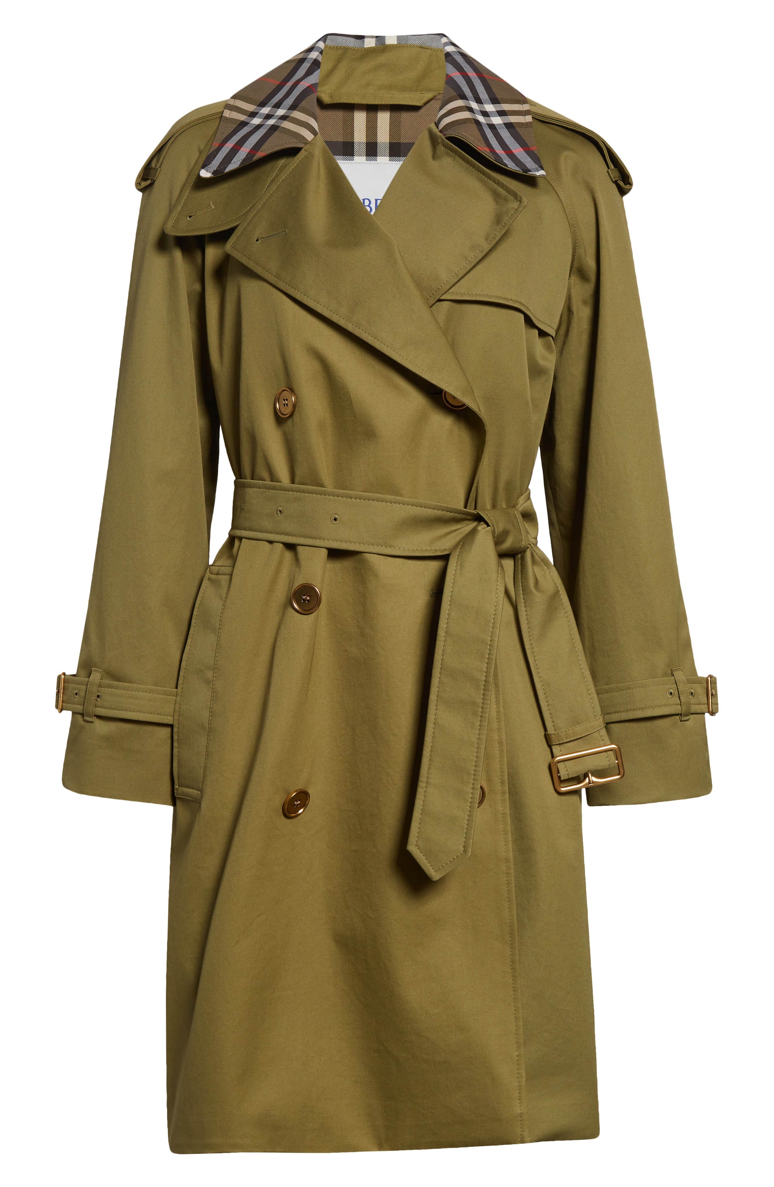 burberry Castleford Check Collar Water Resistant Gabardine Trench Coat in Estate at Nordstrom - 7