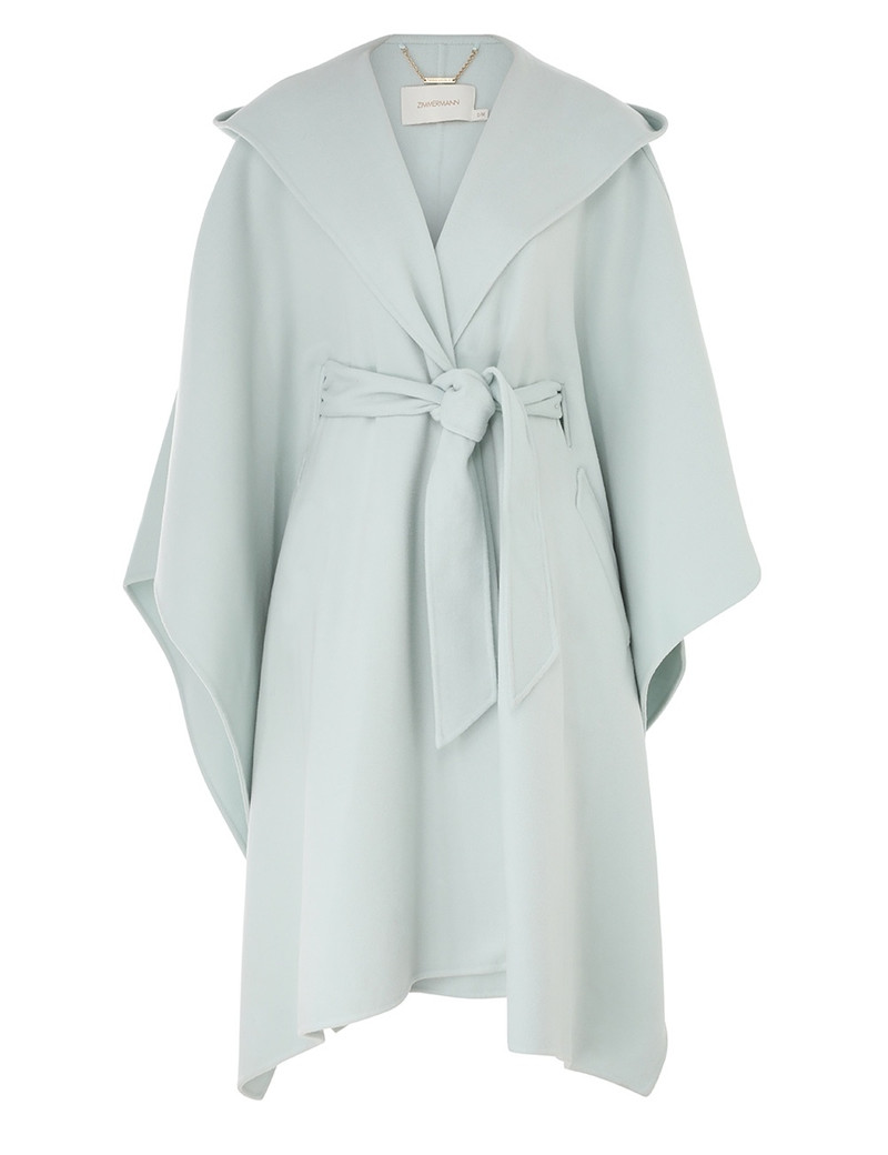 NATURA HOODED WOOL CAPE 1