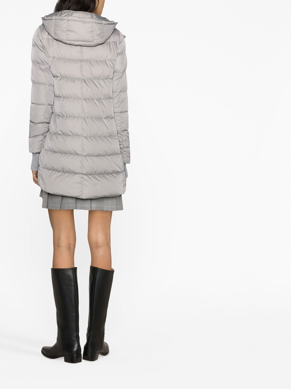 hooded feather-down coat - 3