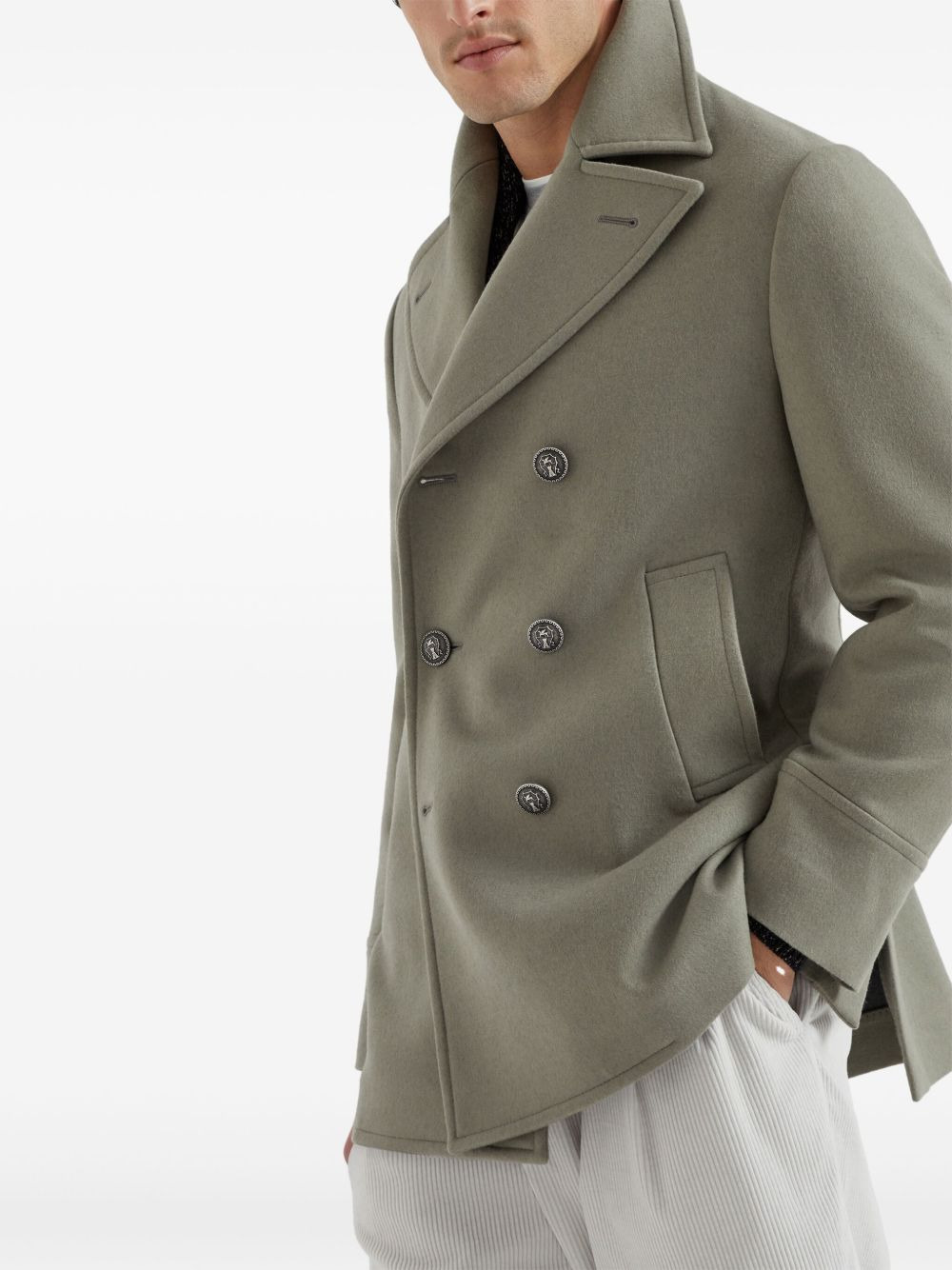 double-breasted wool coat - 3