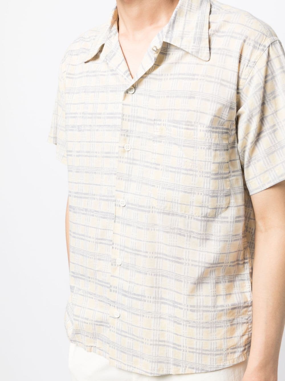 check-print short-sleeve shirt - 5