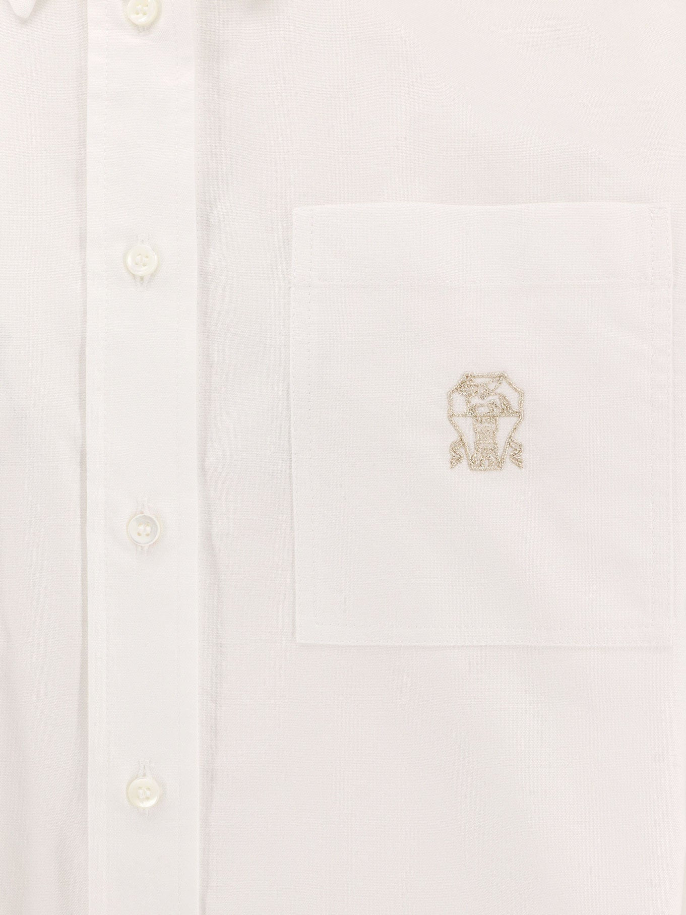 Brunello Cucinelli Women Cotton Shirt With Logo Embroidery - 3