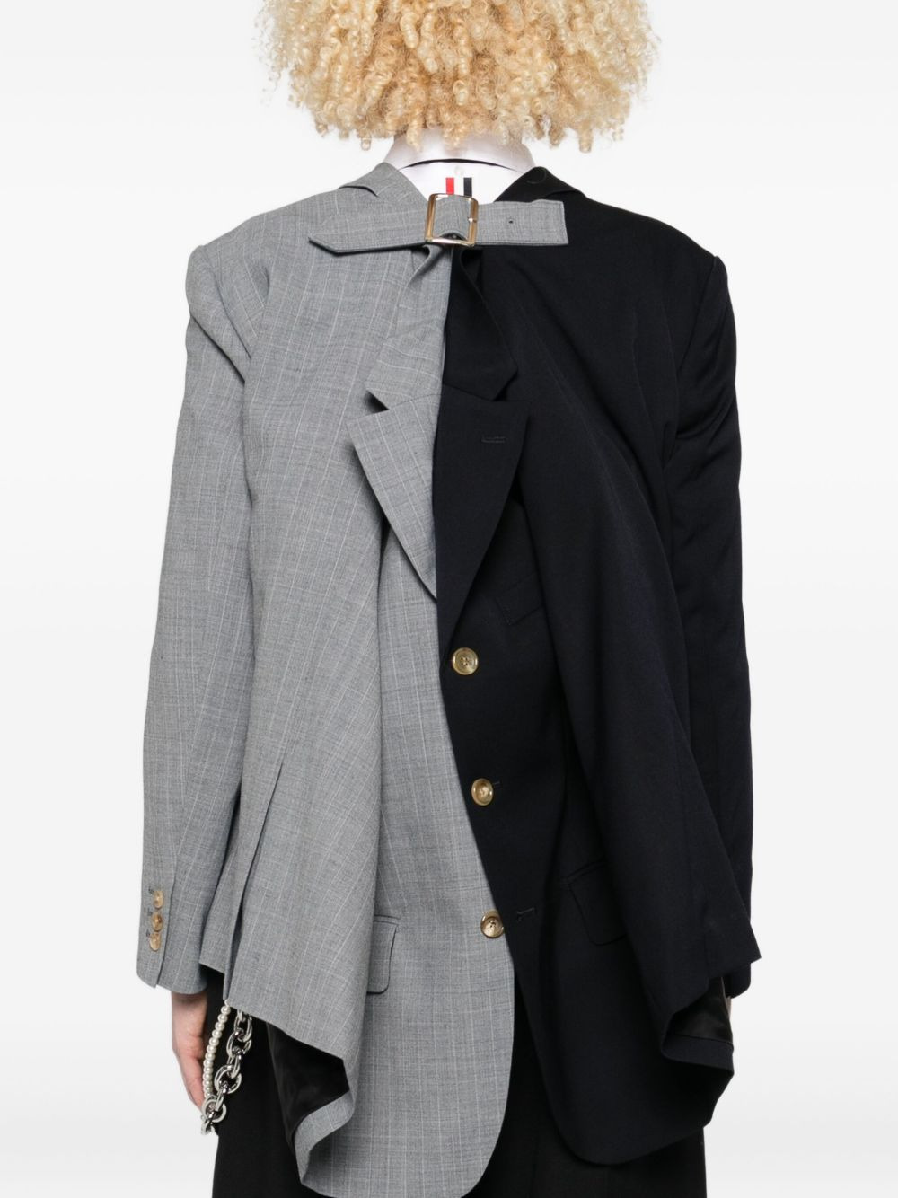 pinstripe two-tone jacket - 4