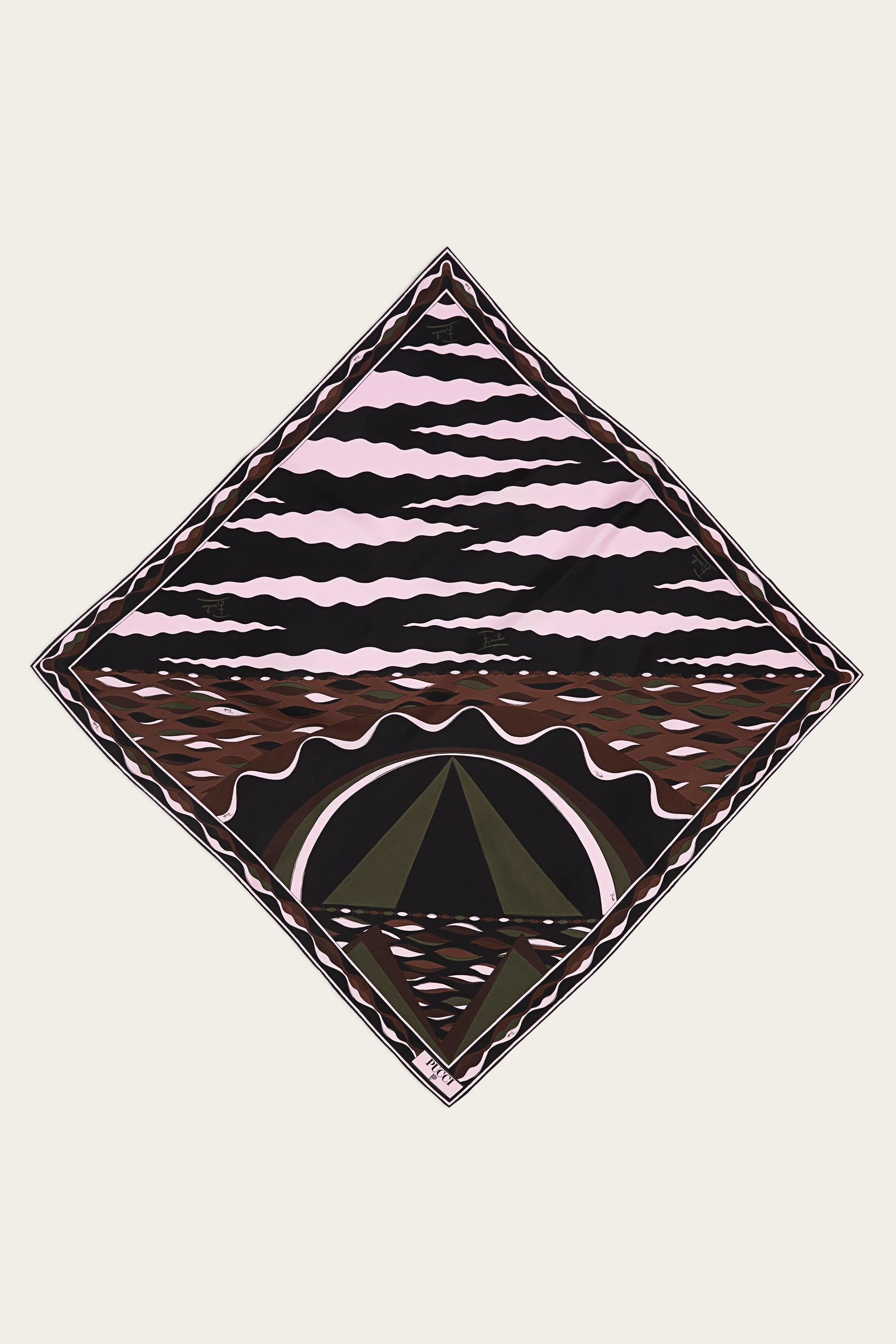 MIXED PRINT SILK SCARF - 1