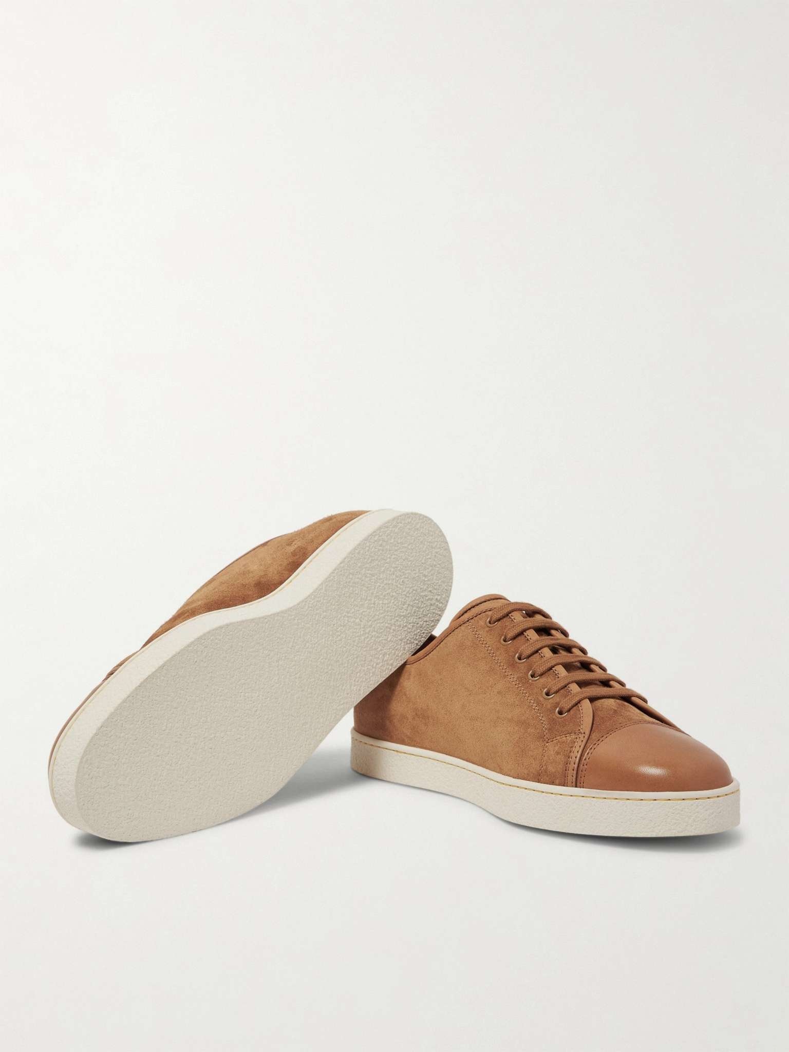 Levah Cap-Toe Suede and Leather Sneakers - 15