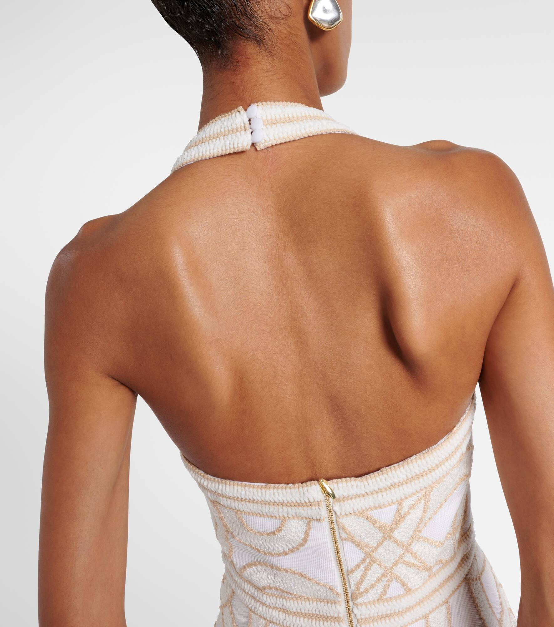 Irena embroidered halterneck midi dress - 6