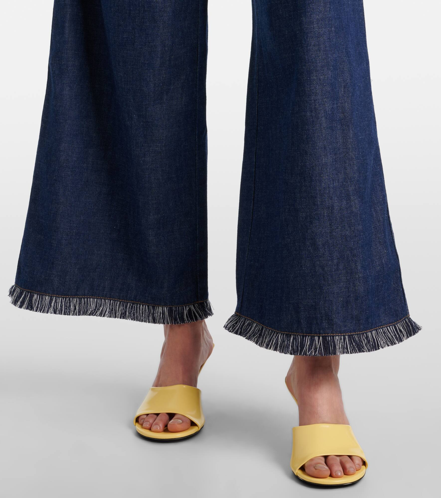 Rhiannon fringed denim wide-leg jeans - 5