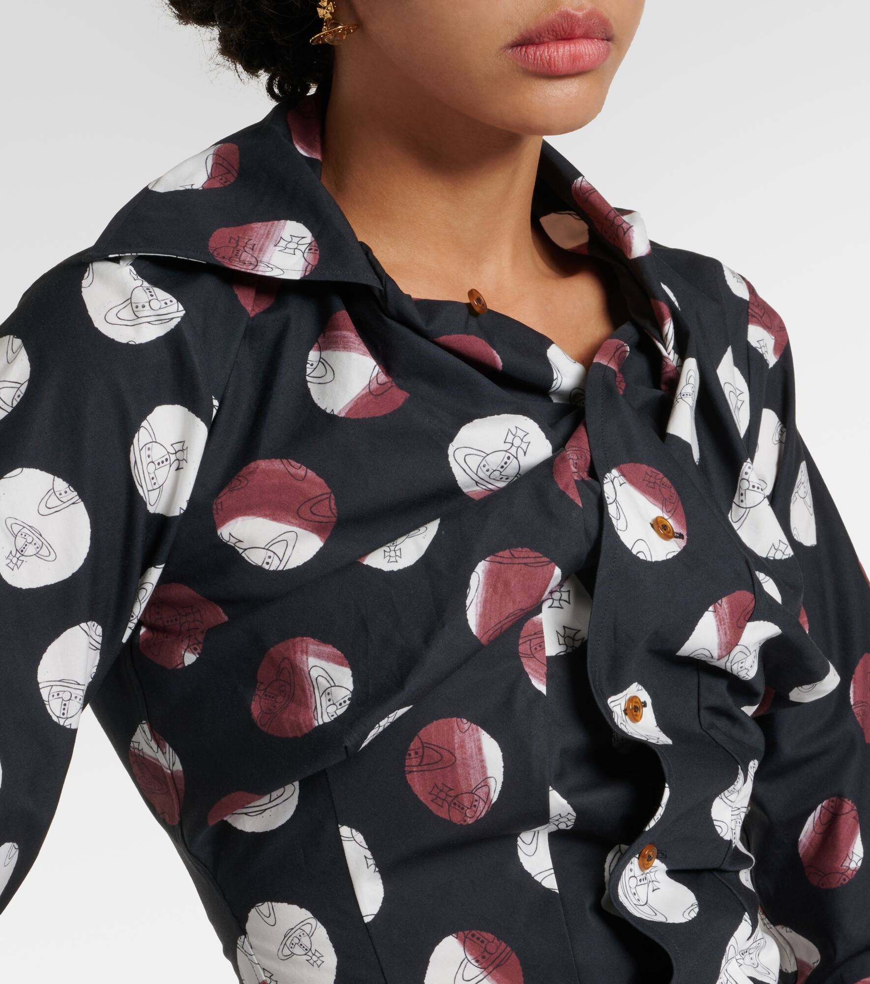 Gathered cotton poplin shirt - 5