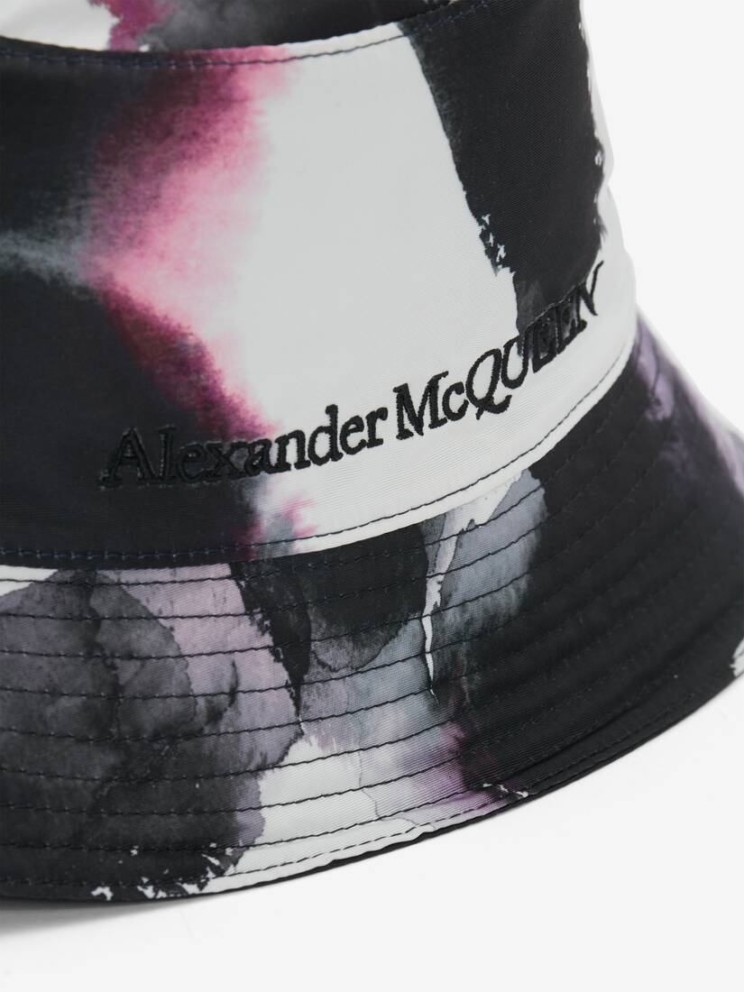 Women's Watercolour Graffiti Seal Logo Reversible Bucket Hat in Black/multicolour - 4