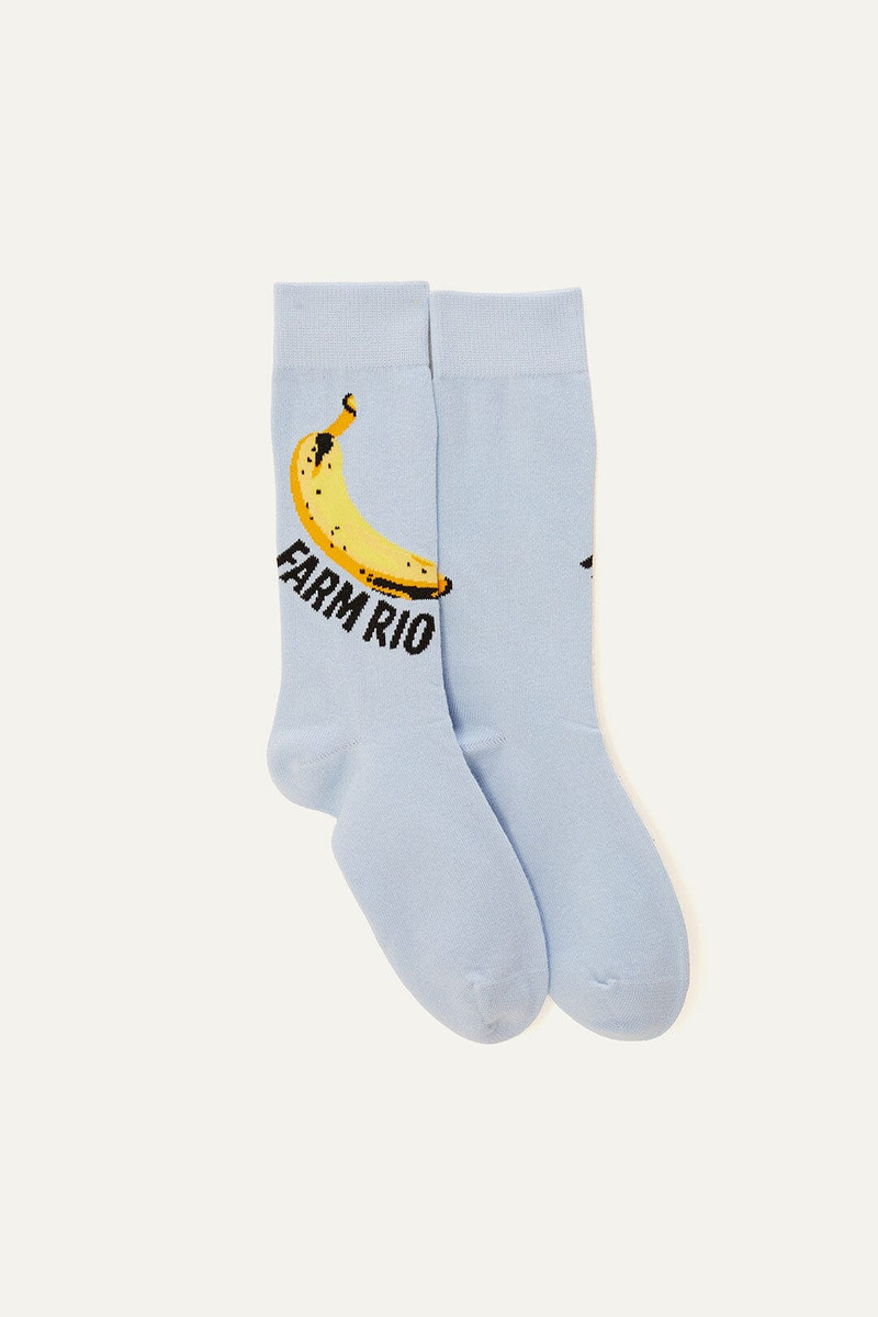 FARM RIO Blue Farm Rio Knit Socks outlook