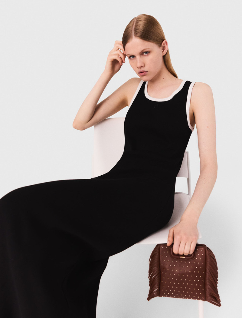 maje Leather M mini bag with studs outlook