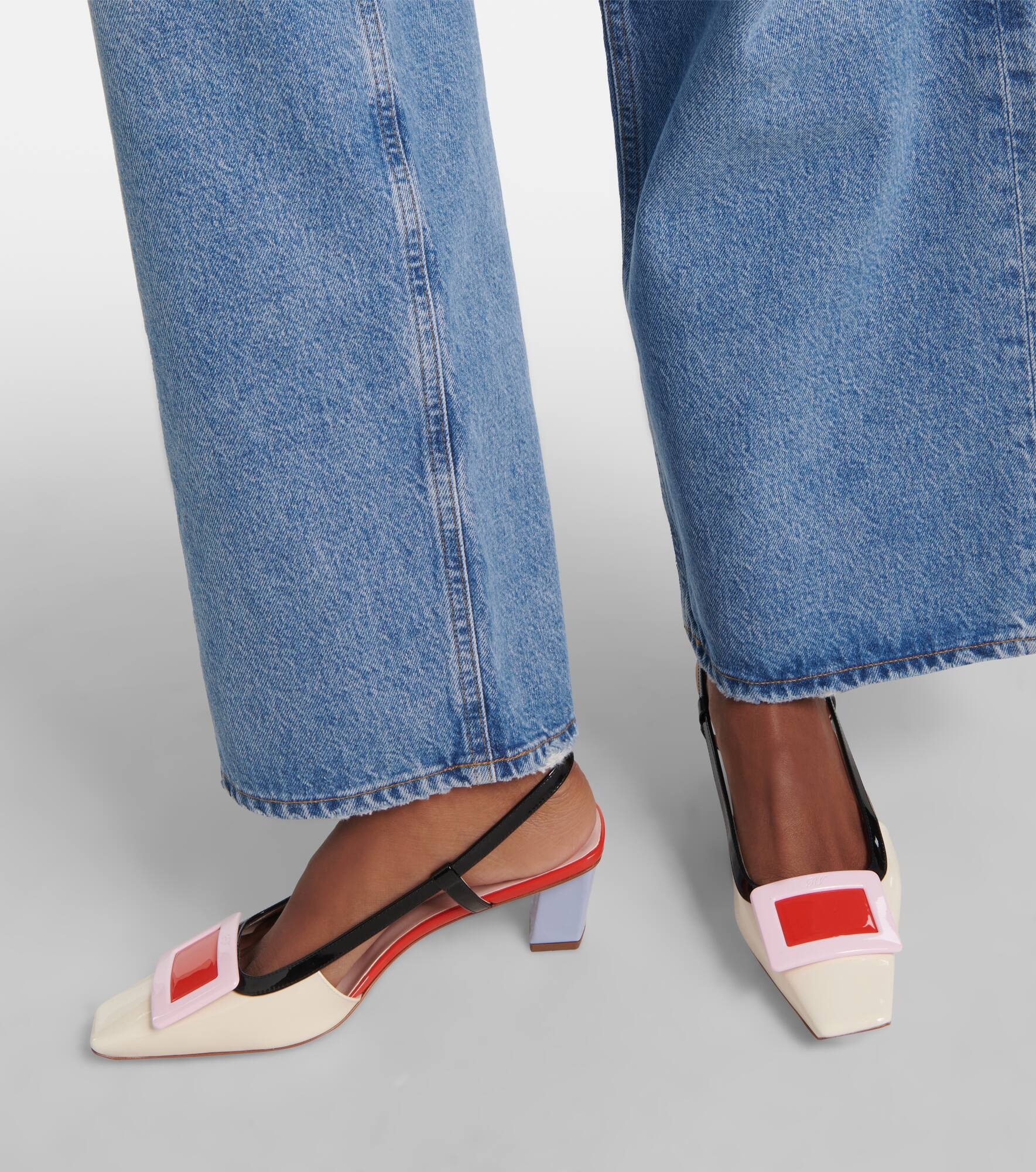 Belle Vivier 45 patent leather slingback pumps - 4
