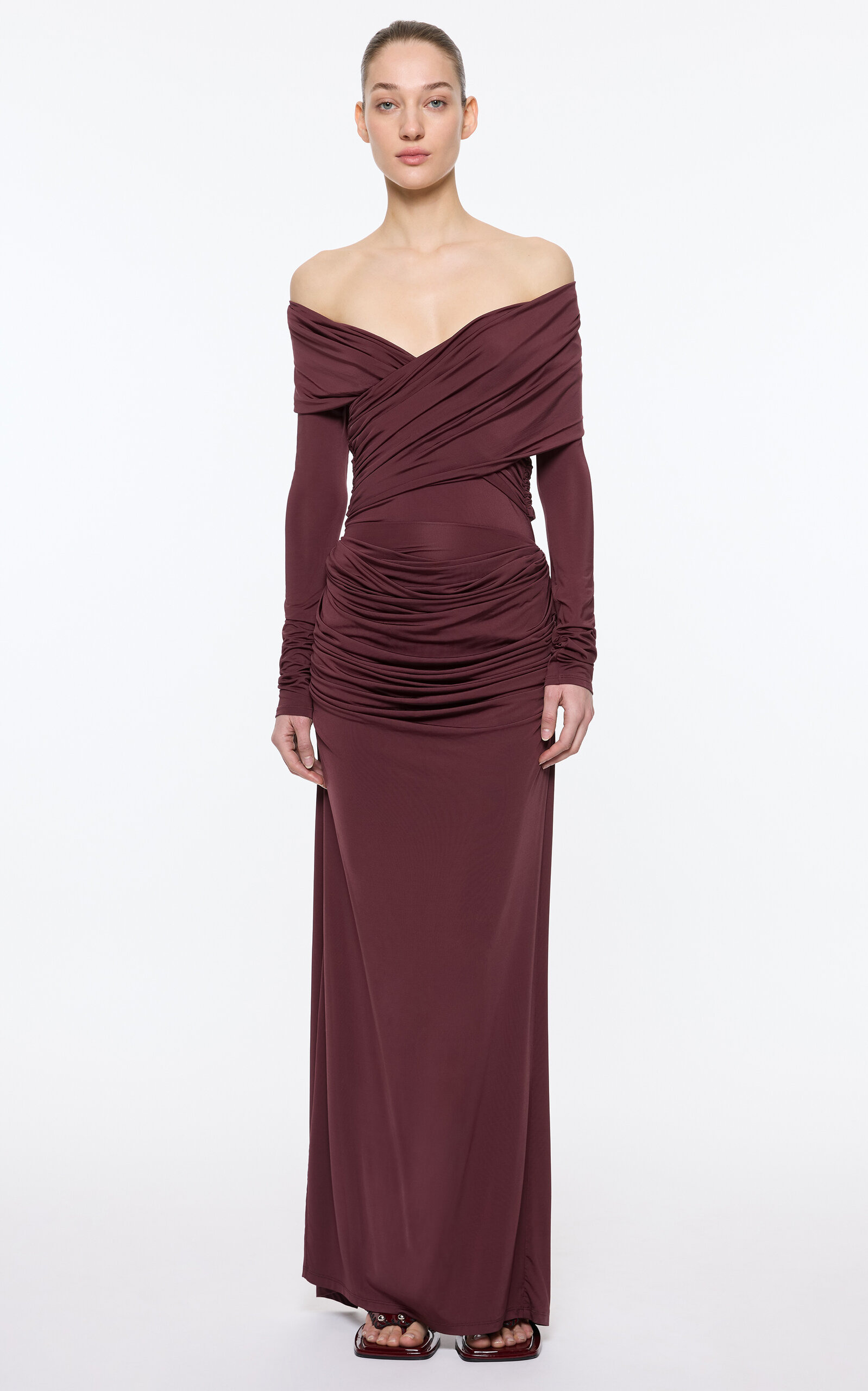 Raffy Draped Maxi Skirt red - 2