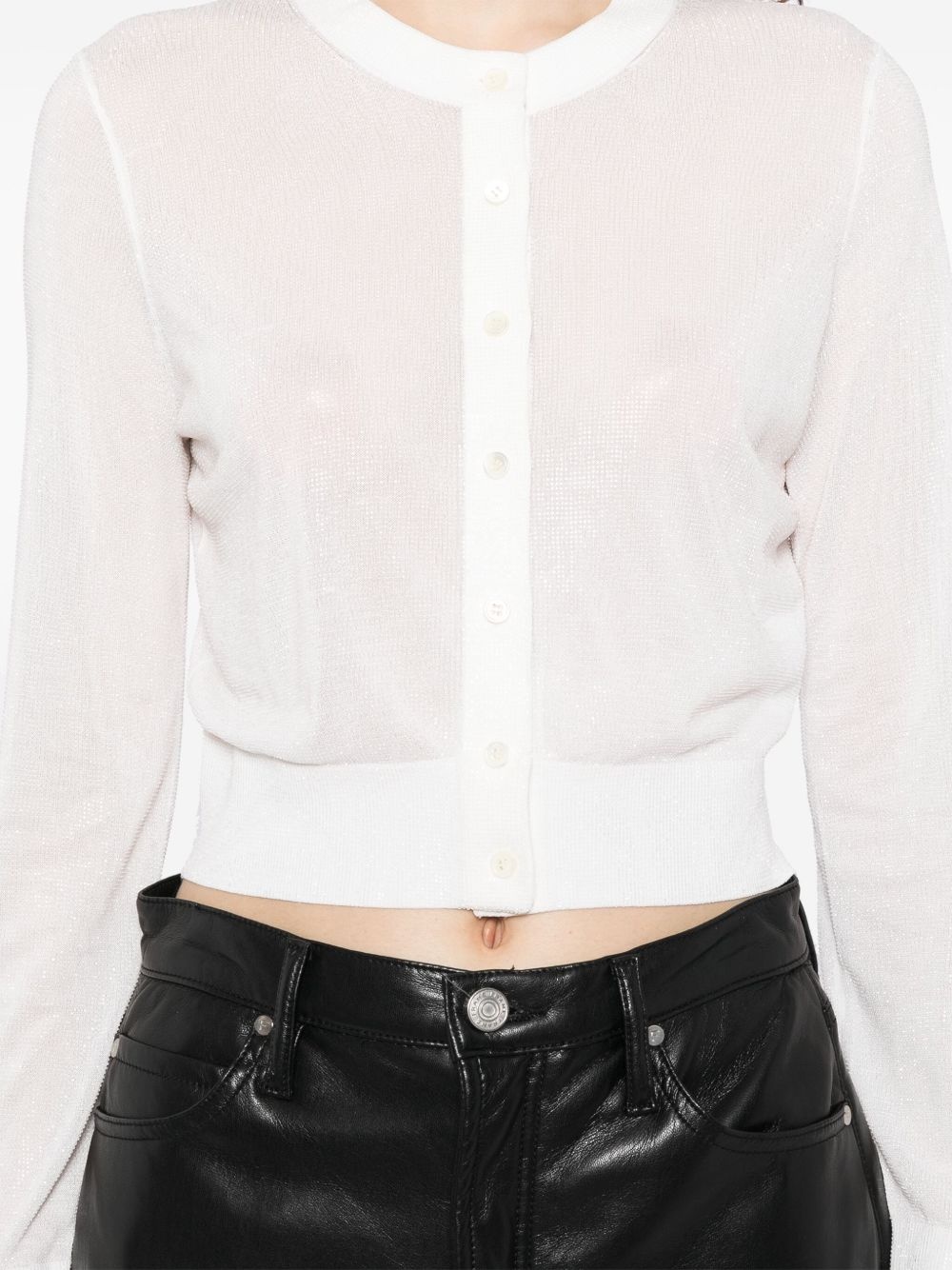 crystal-embellished cropped top - 5
