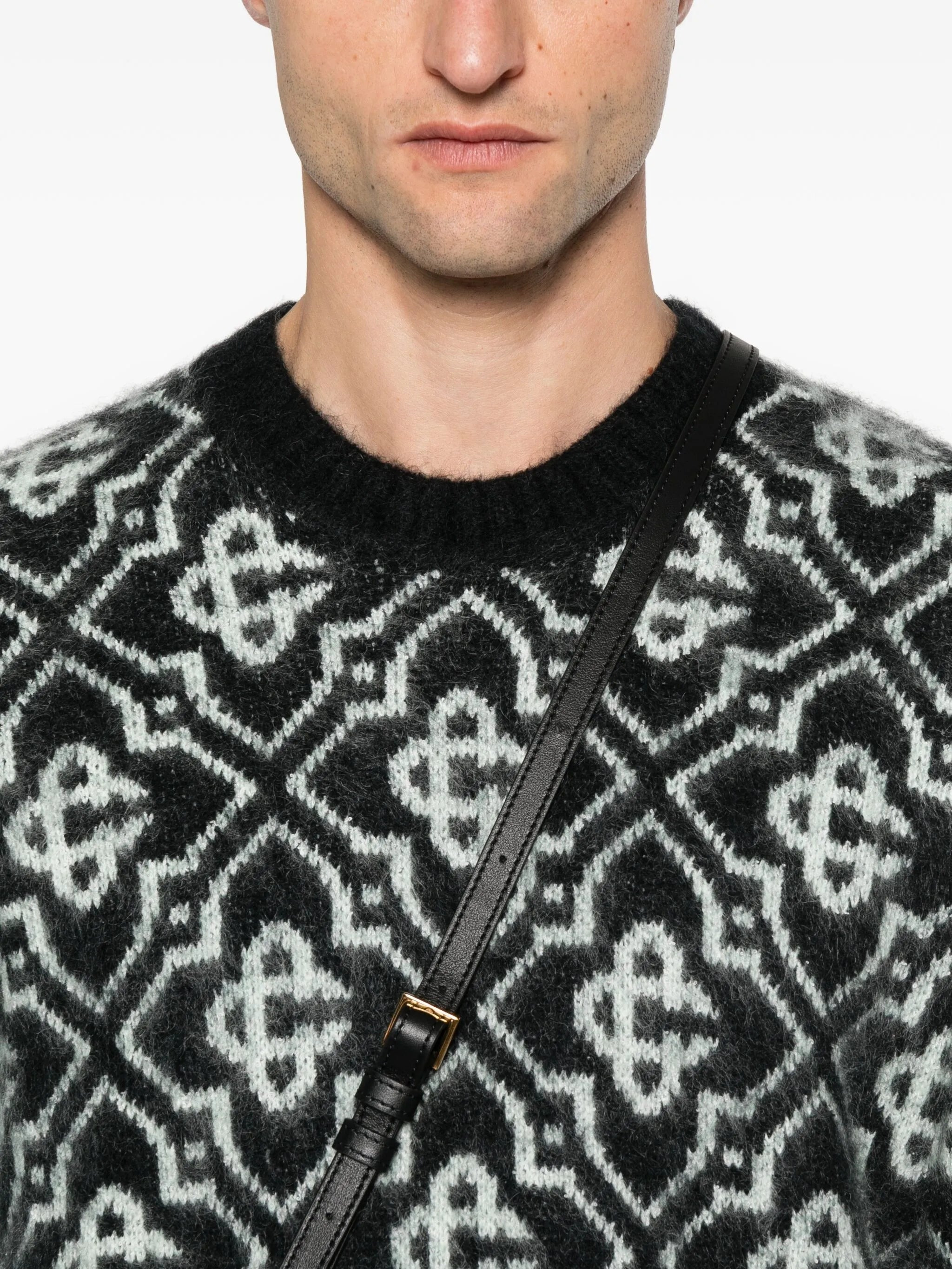 monogram-pattern knitted sweater - 5