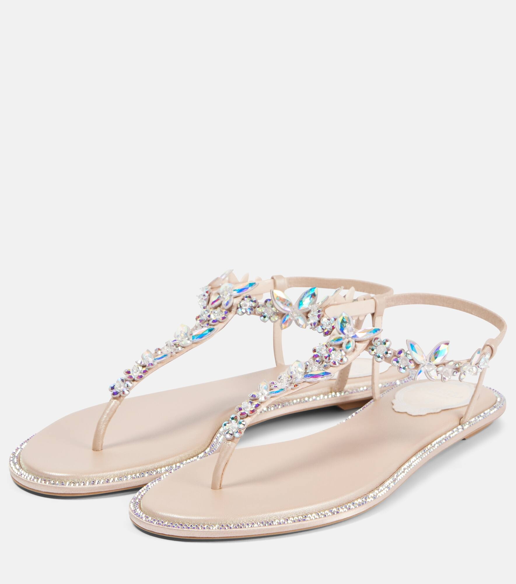 Embellished satin sandals - 4