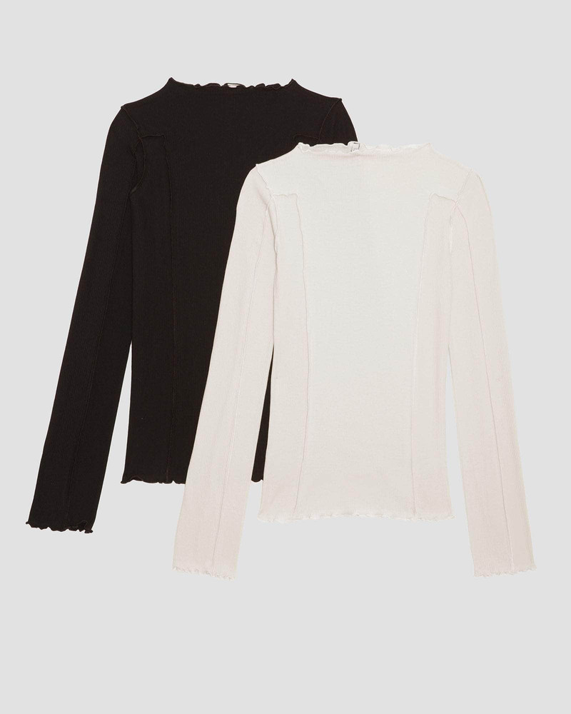 Pack - 2 Omato Long Sleeve Tee - Fine Organic Cotton Rib 1