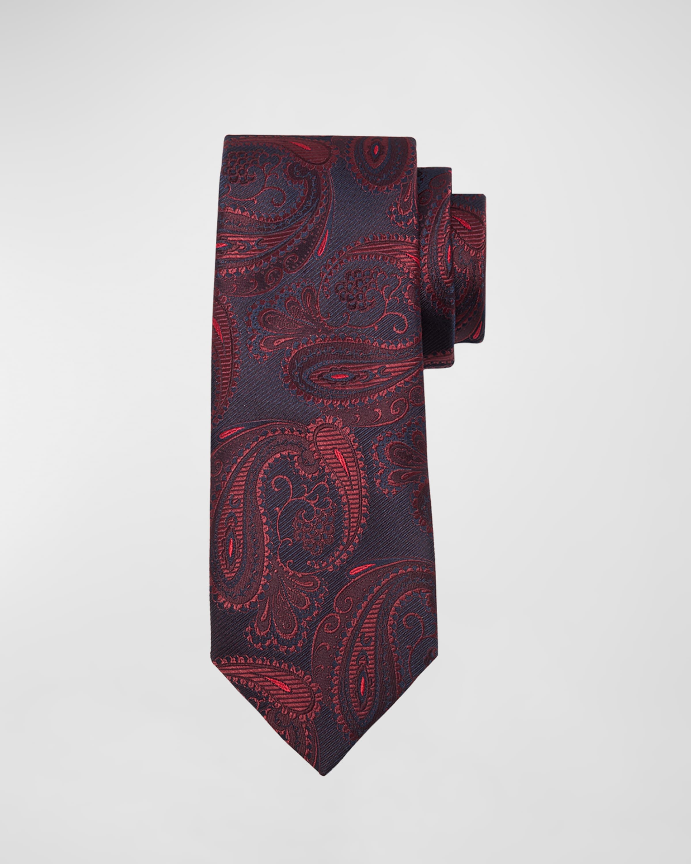 Men's Woven Paisley Silk Tie - 1