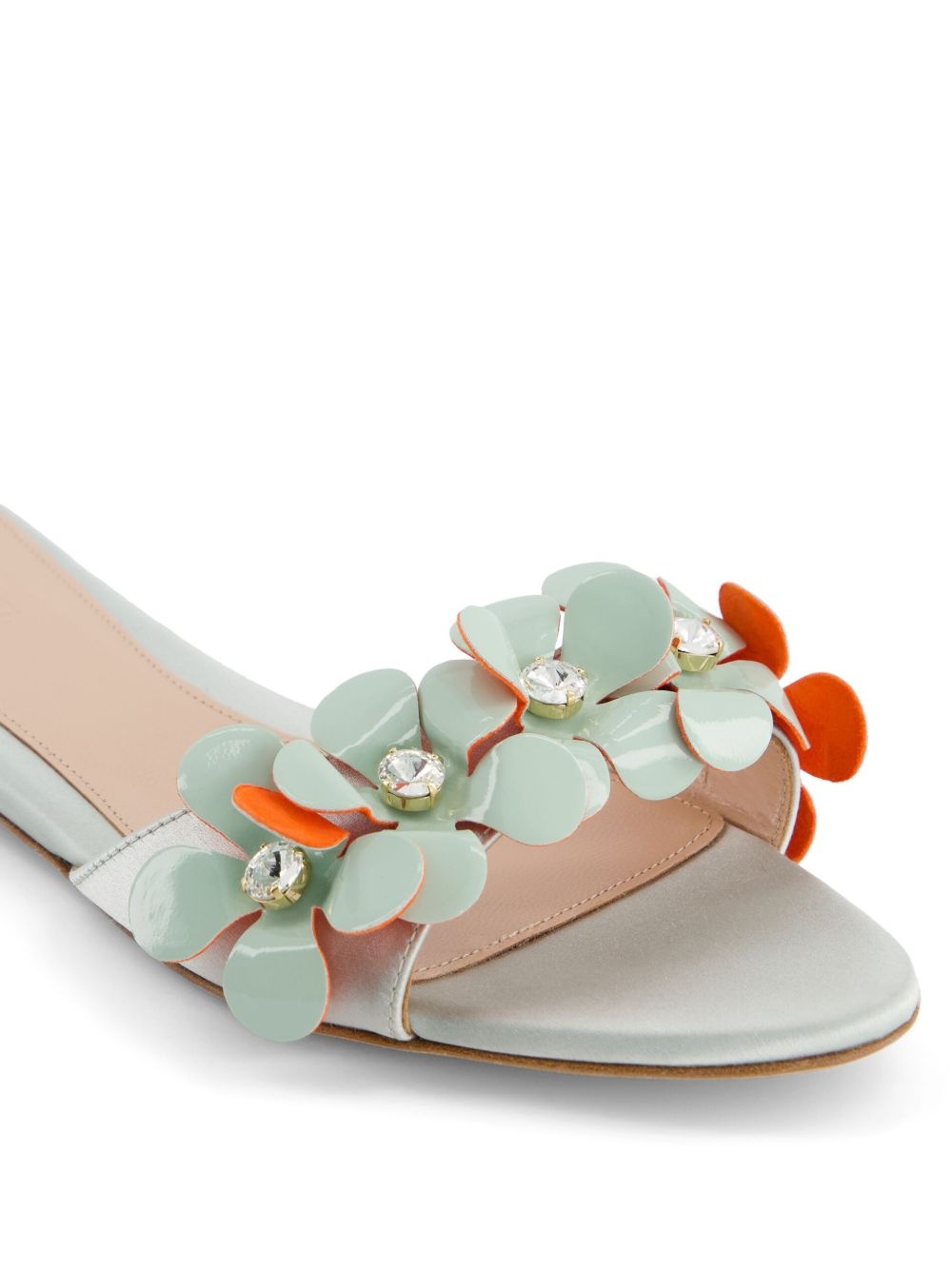 floral-appliqué slides - 5
