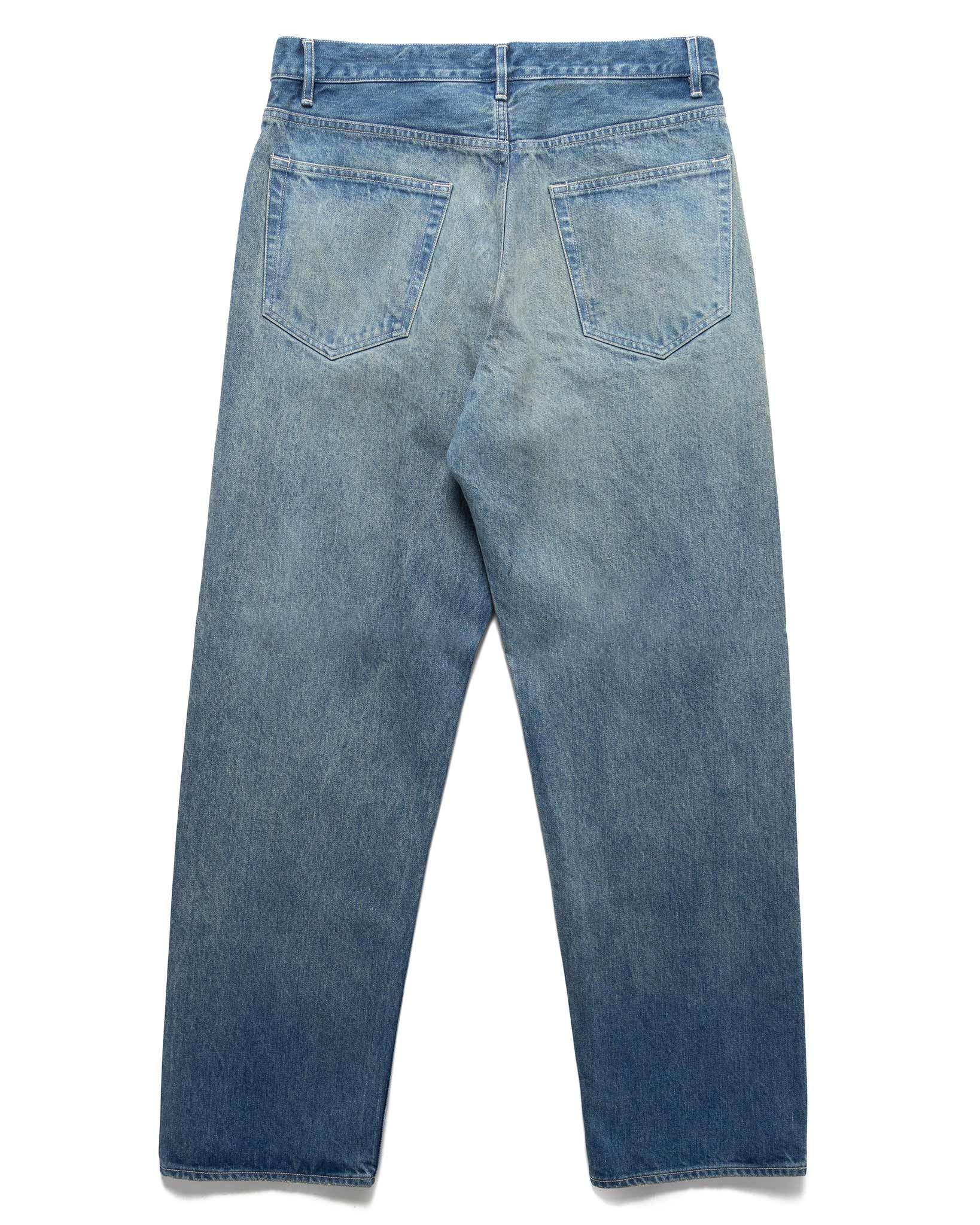AURALEE Selvedge Faded Heavy Denim Wide Pants Faded Indigo