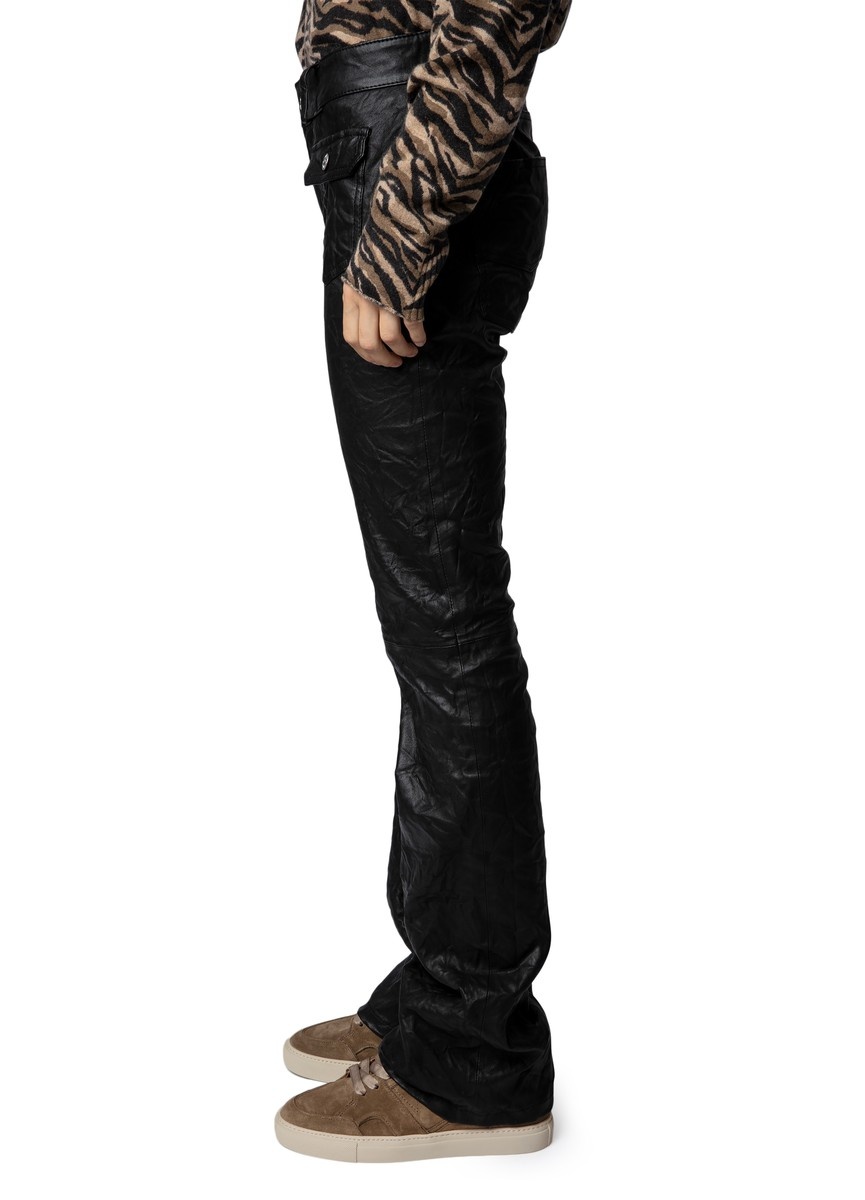 Hippie Creased Leather Trousers - 3