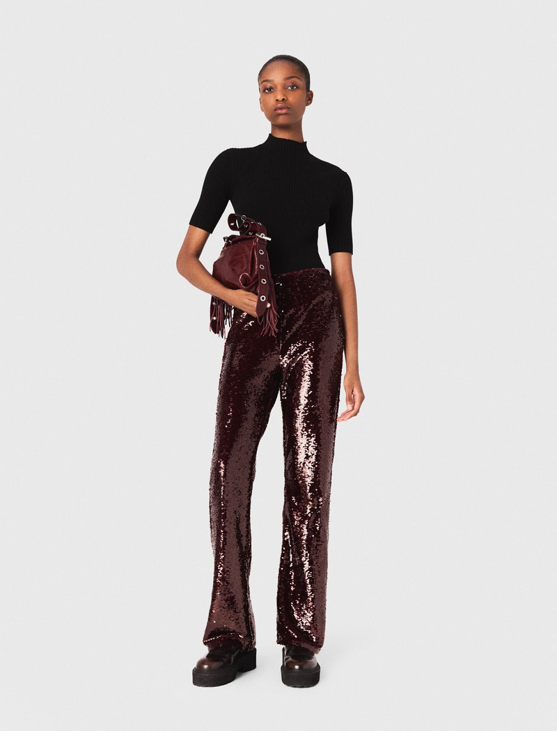 maje Sequin-embroidered trousers outlook