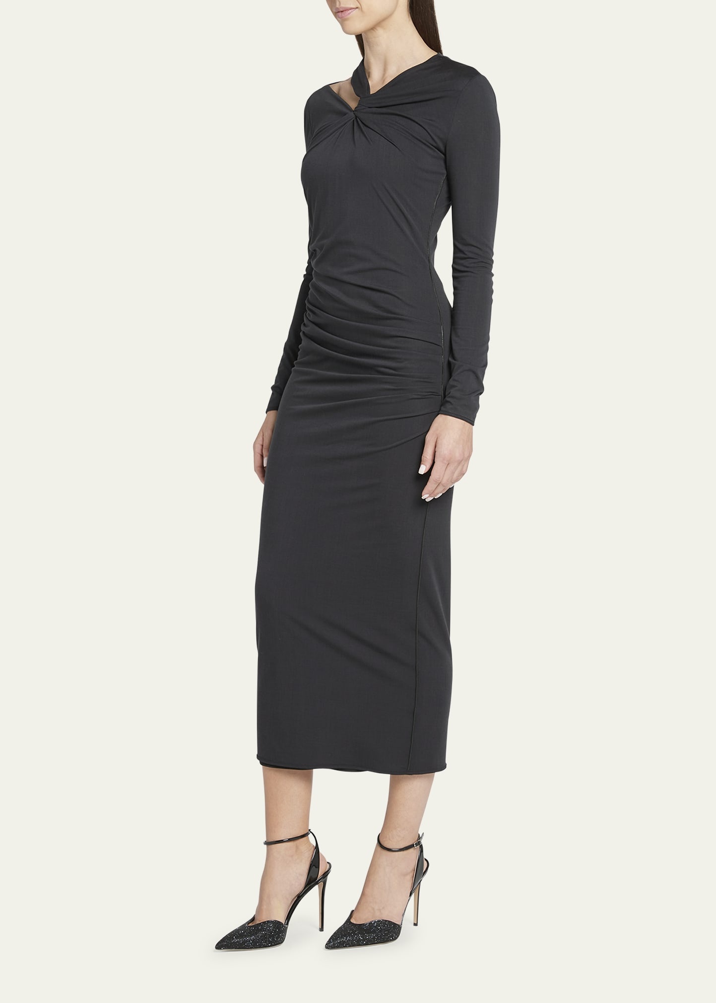Cutout Viscose Jersey Body-Con Midi Dress - 4