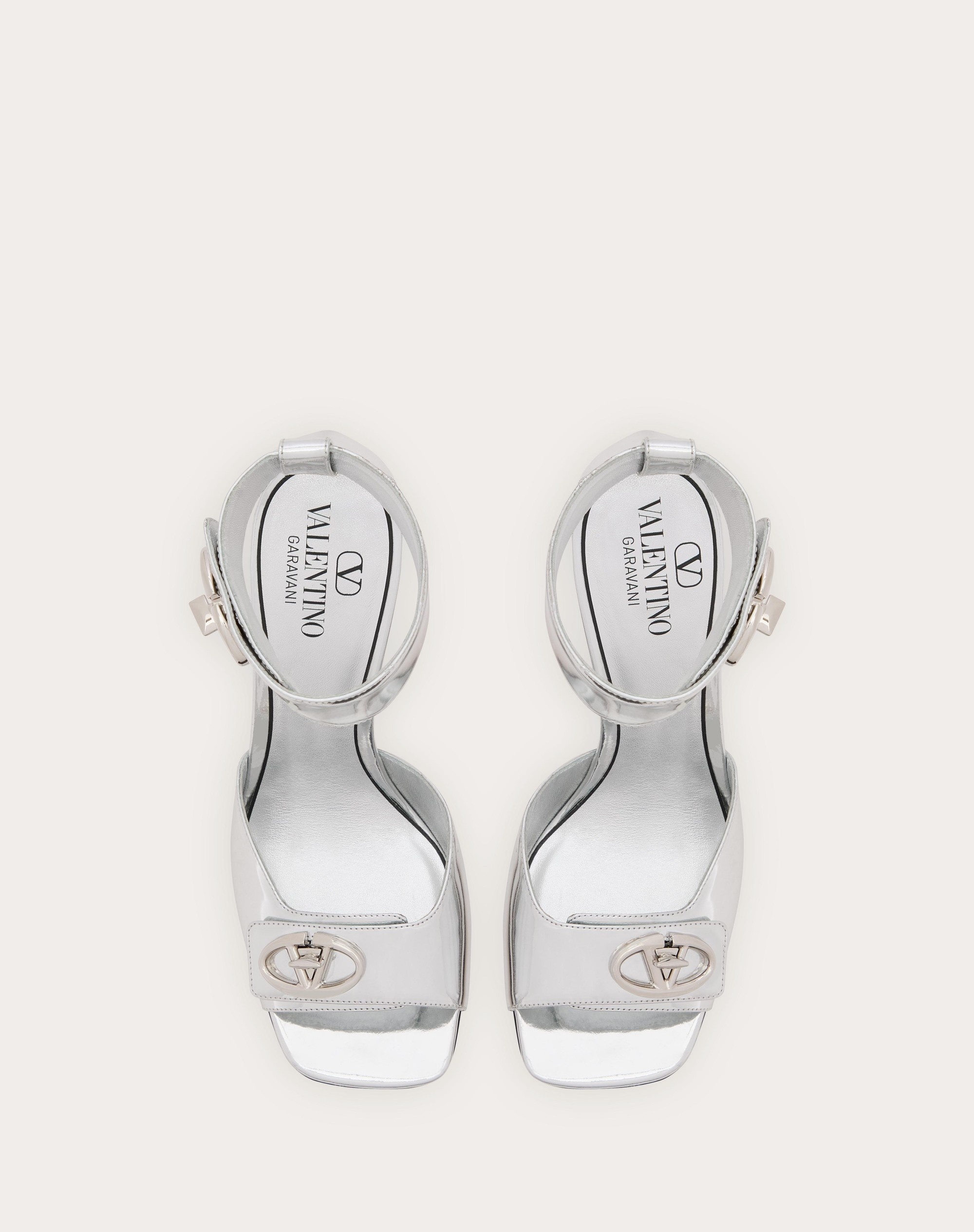 VLOGO LOCKER SANDAL IN MIRRORED CALFSKIN 105MM - 4