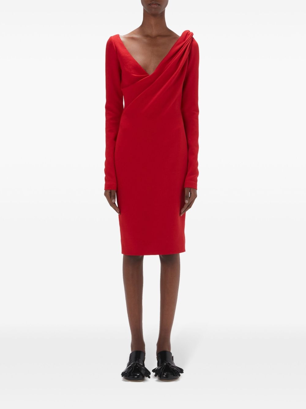 V-neck midi dress - 3