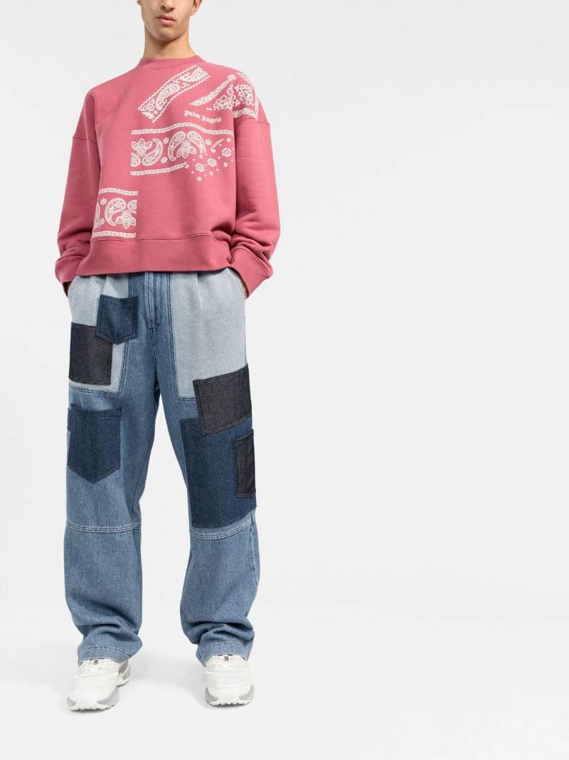 Palm Angels paisley logo-print relaxed sweatshirt outlook