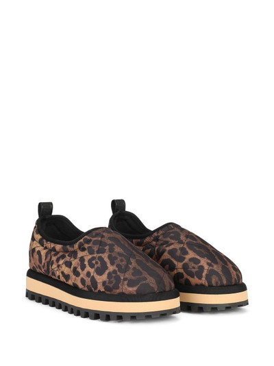 Dolce & Gabbana City leopard-print slip-on shoes outlook