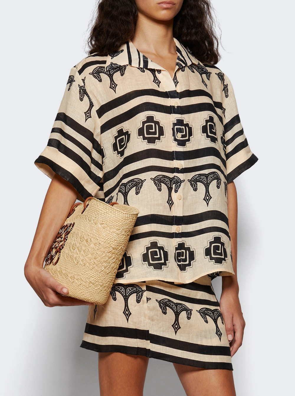 La Creciente Shirt Ecru And Black - 2