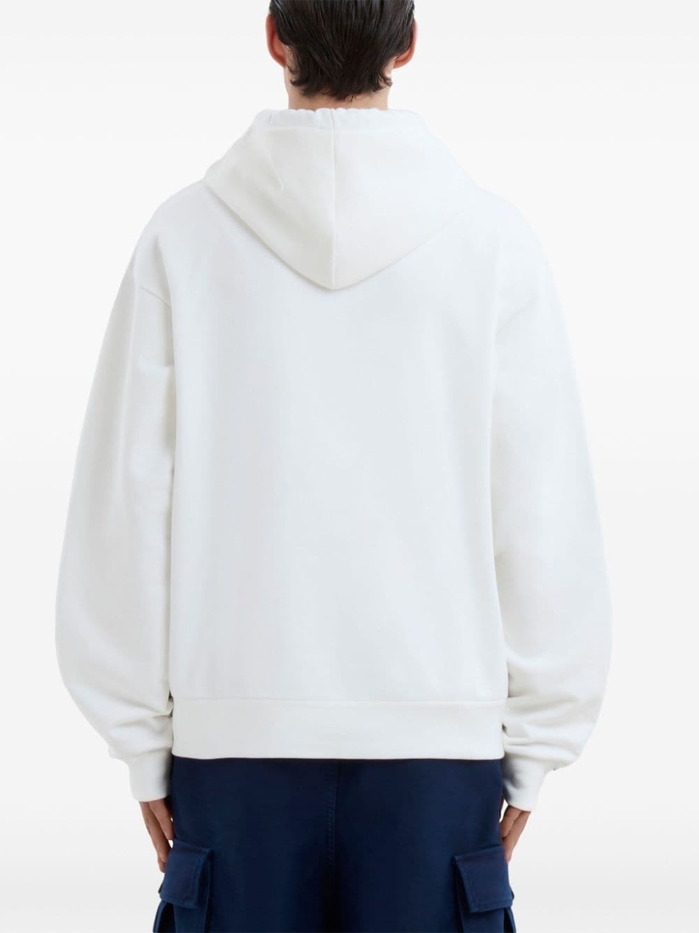 logo-print cotton hoodie - 4