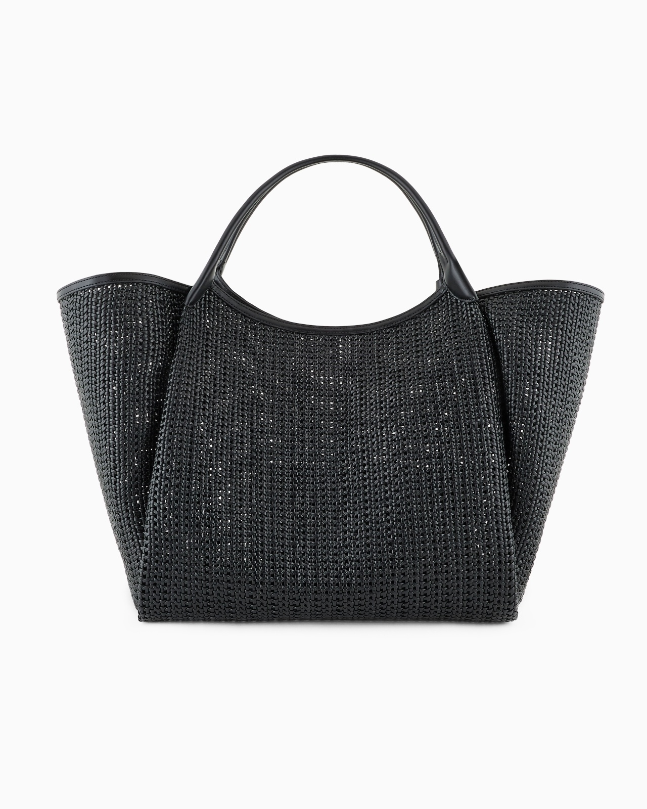 OVERSIZED INTERWOVEN SHOPPER BAG WITH LOGO CHARM - 3