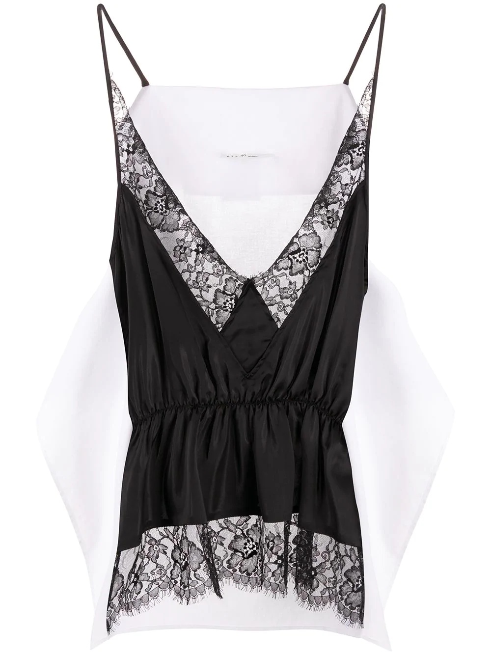 asymmetric lace-detail top - 1