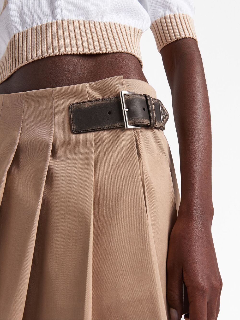 pleated cotton miniskirt - 5
