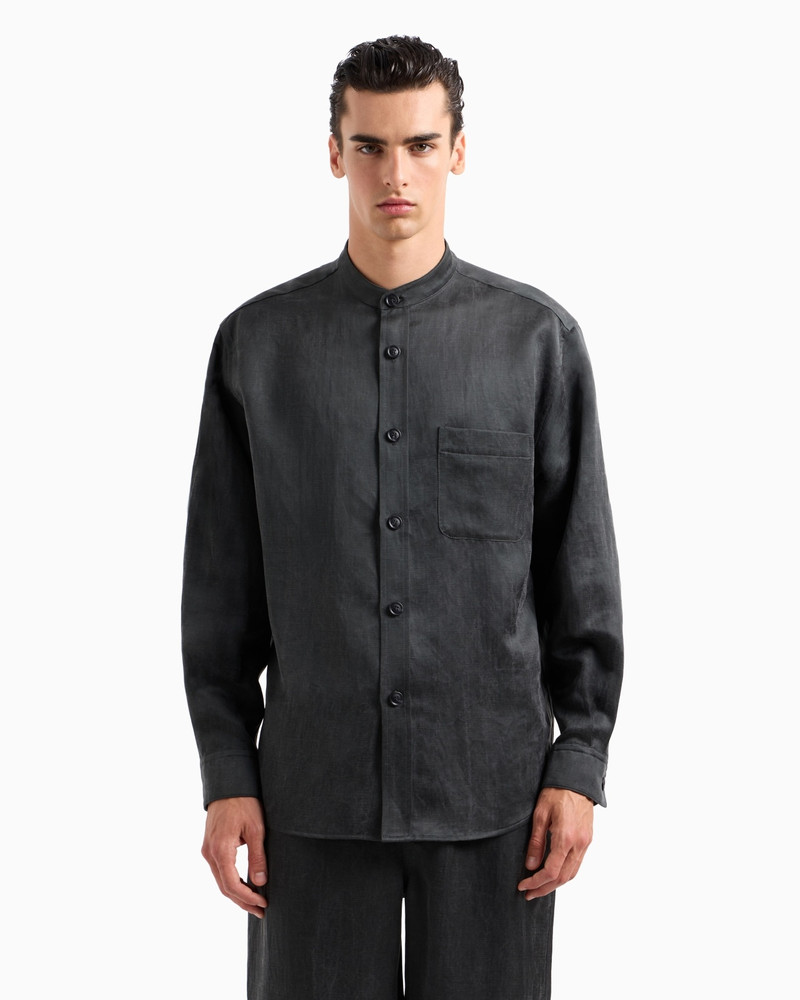GIORGIO ARMANI SHIRT JACKET IN LYOCELL AND LINEN CANVAS outlook