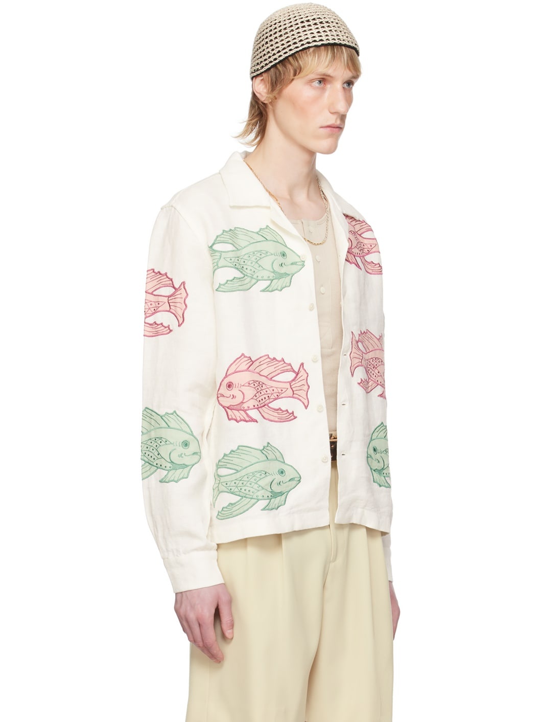 White Piscine Appliqué Shirt - 2
