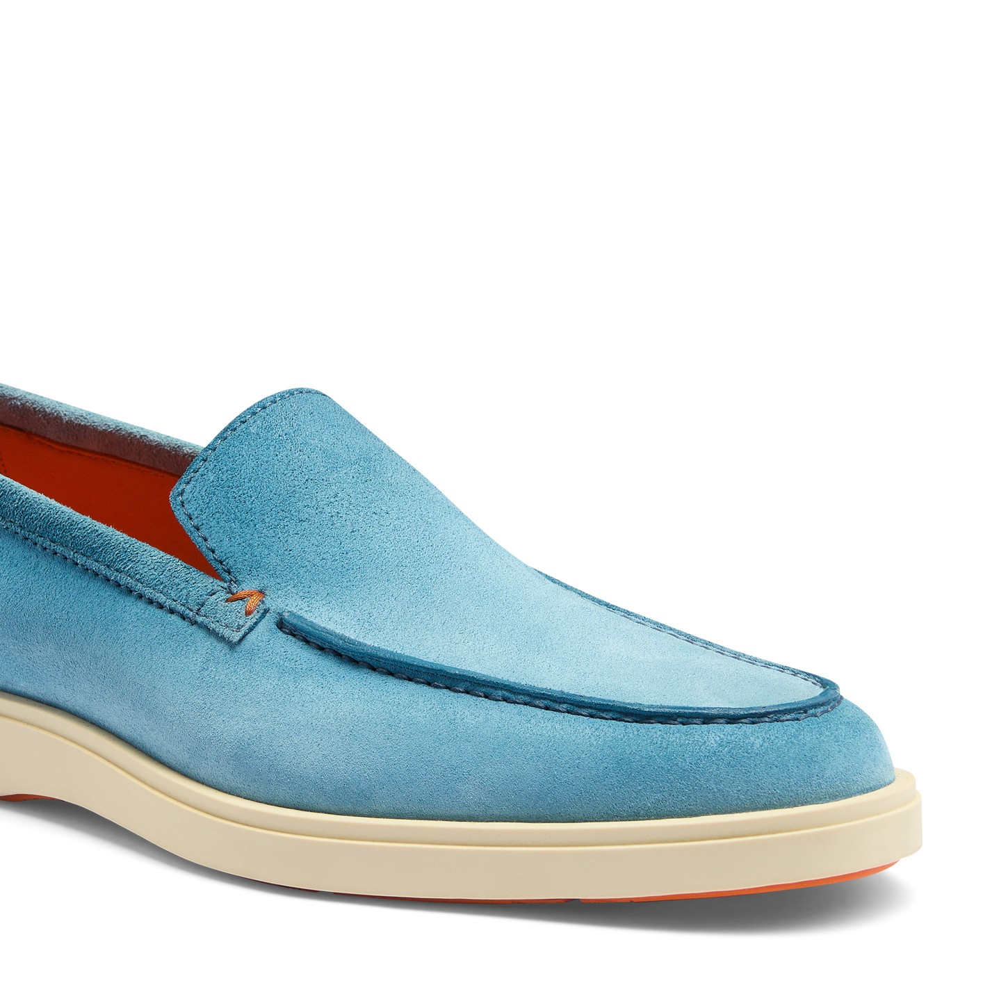 Men's light blue suede loafer - 5
