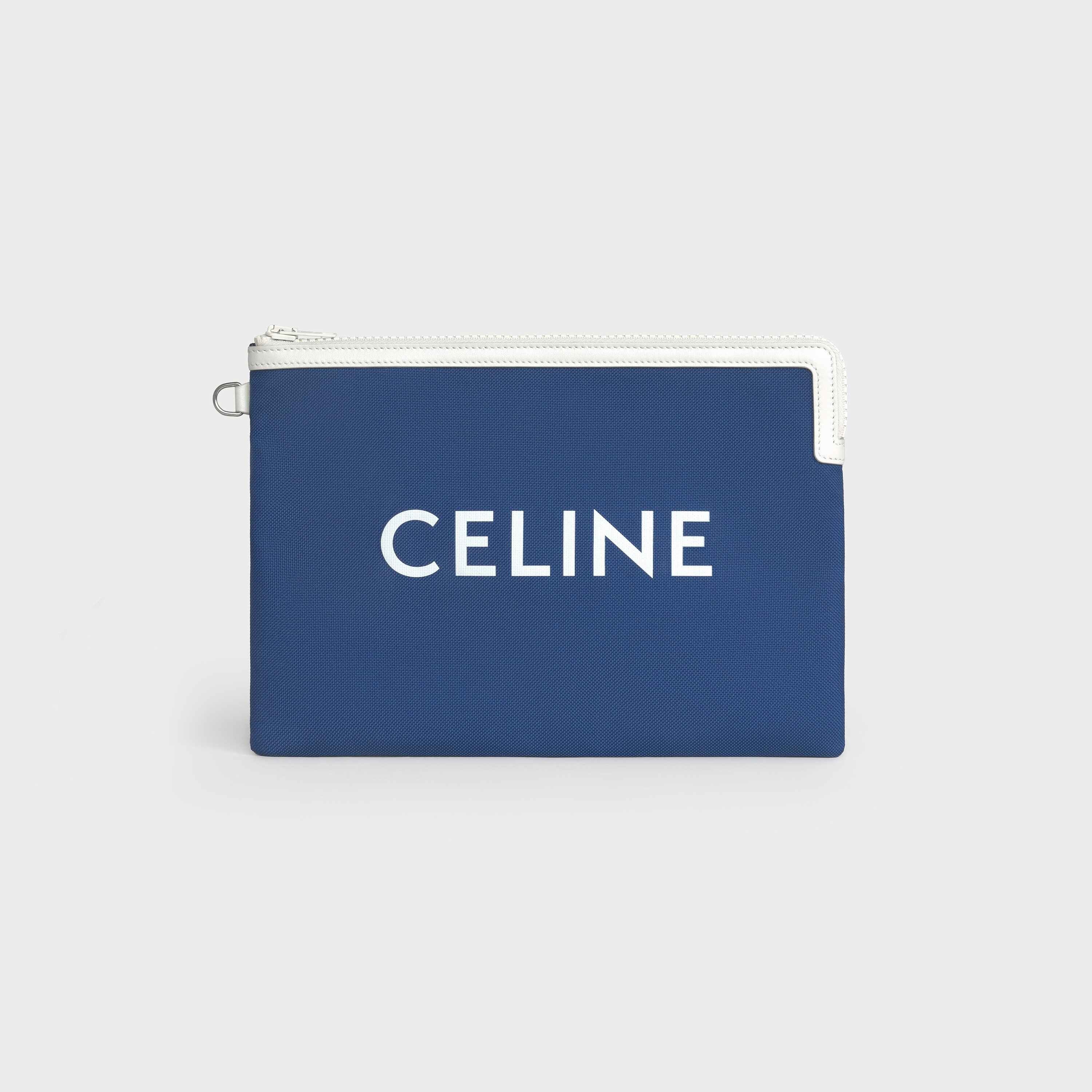 Small Pouch with strap in Nylon and calfskin with Celine print - 5